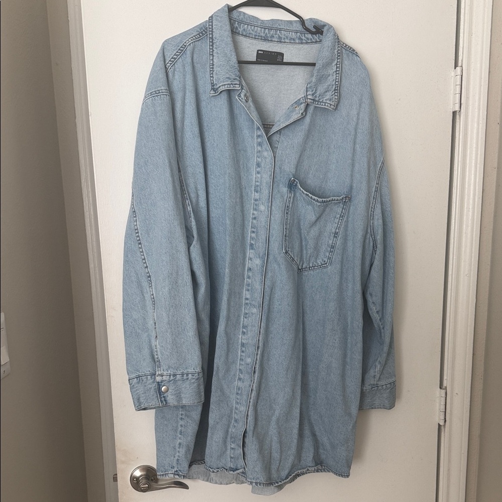 ASOS Curve Light Blue Denim Mini Dress